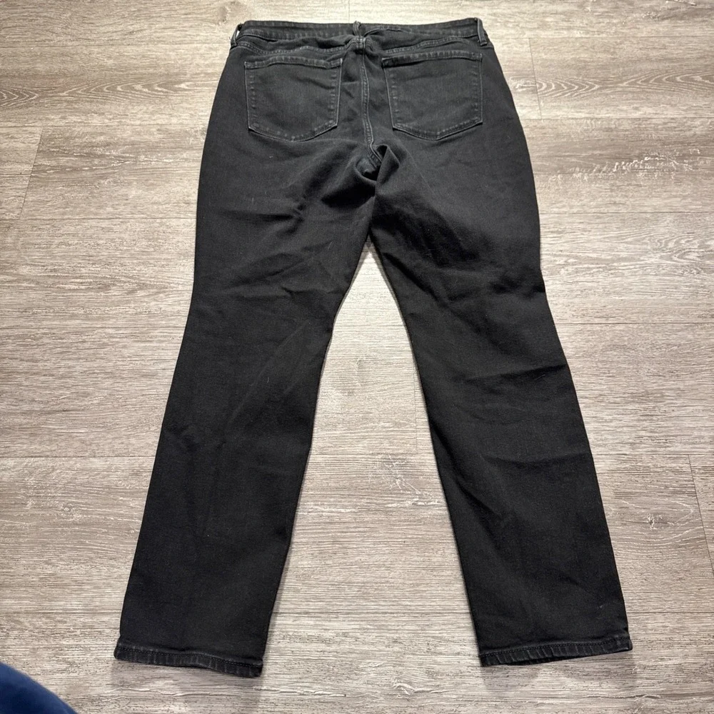 Old Navy Jeans Womens 14 Black Denim Wow Straight High Rise Stretch‎ 33x28 Adult